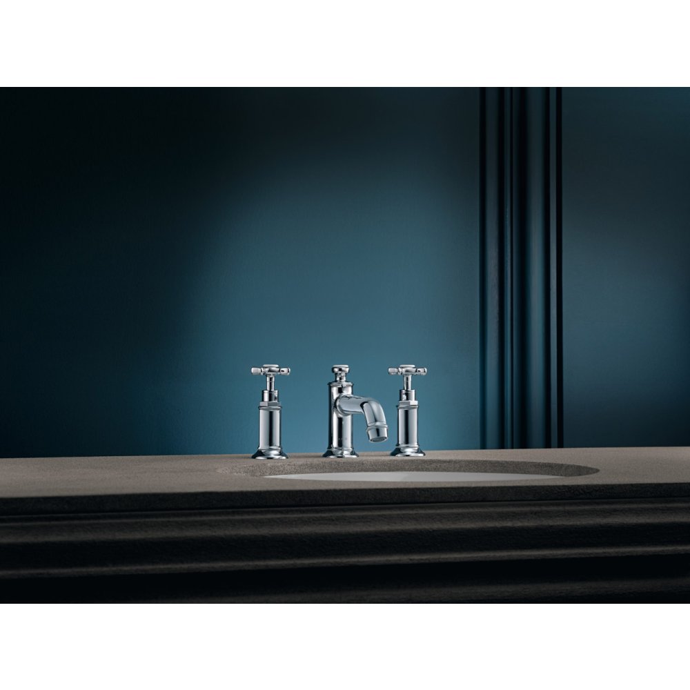 Смеситель для раковины Axor Montreux 30, на 3 отверстия, с крестообразными рукоятками, со сливным гарнитуром, 16536310, шлифованное красное золото