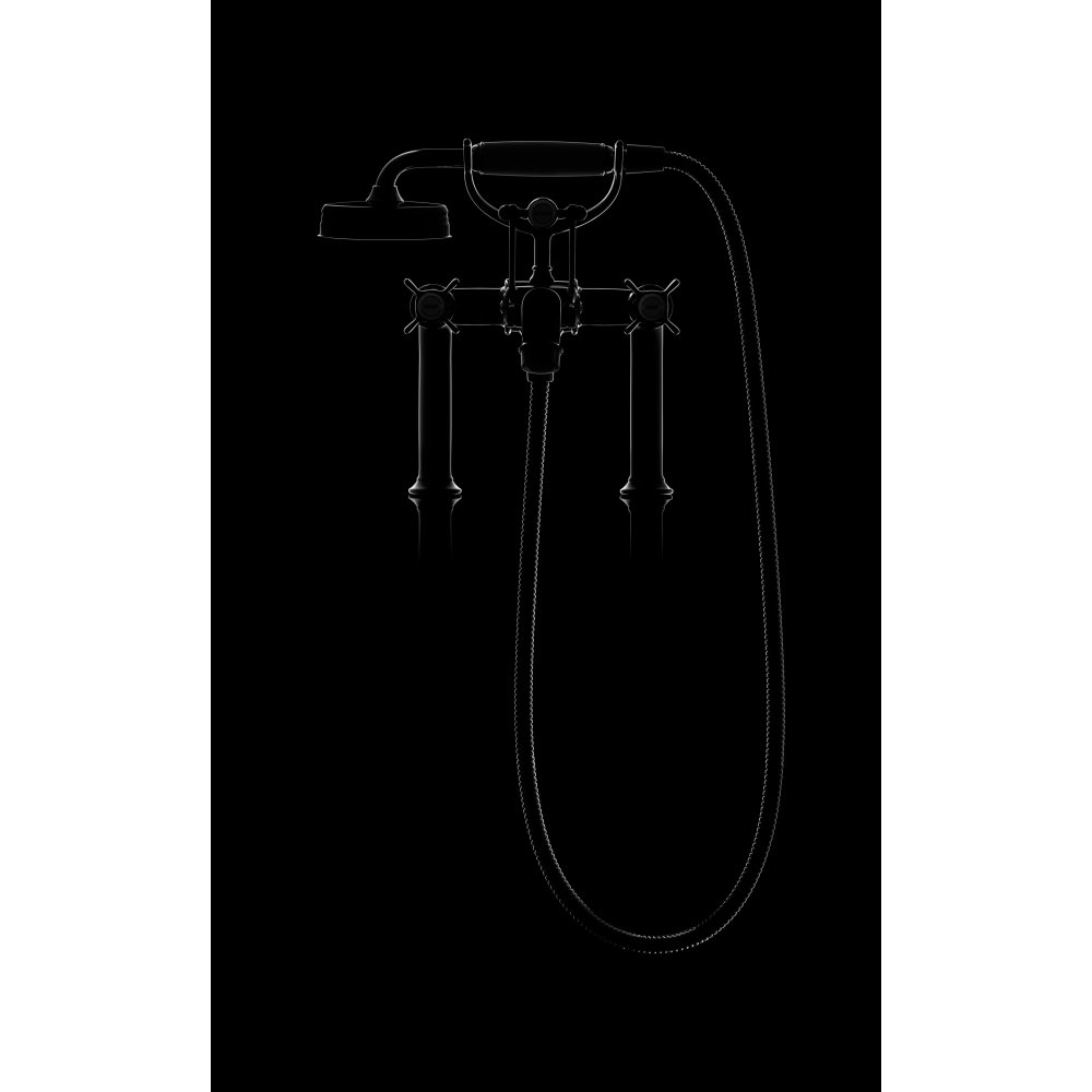 Смеситель для ванны Axor Montreux, внешнего монтажа, с 2 крестообразными рукоятками, 16540800, сталь