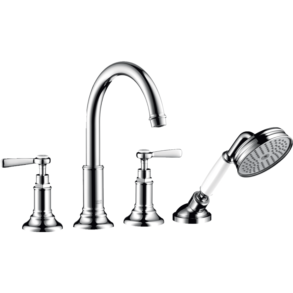 Смеситель на край ванны Axor Montreux, на 4 отверстия, с рычаговыми рукоятками, 16550800, сталь