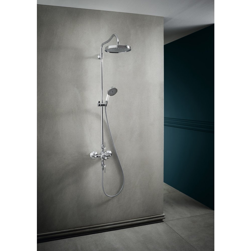 Душевая система Showerpipe 240 Axor Montreux, с термостатом и верхним душем, 16572140, шлифованная бронза