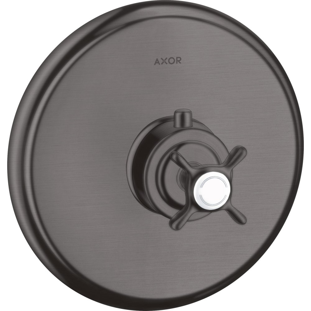 Термостат Axor Montreux Highflow, скрытого монтажа, с крестообразной рукояткой, 16815340, шлифованный черный хром 
