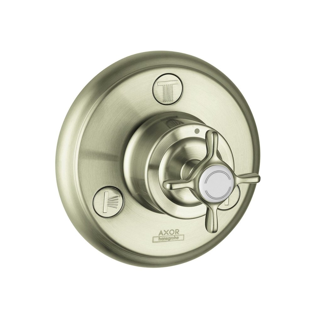 Запорный/переключающий вентиль Trio/Quattro Axor Montreux, с крестообразной рукояткой, скрытого монтажа, 16830800, сталь