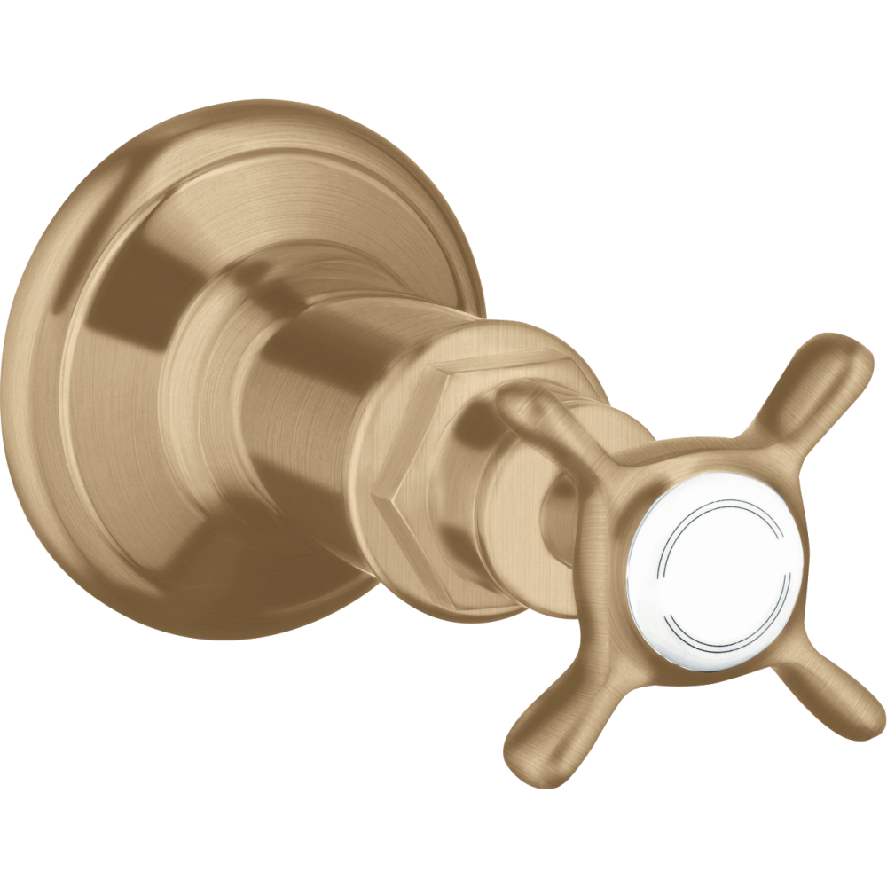 Запорный вентиль Axor Montreux, с крестообразной рукояткой, скрытого монтажа, 16871140, шлифованная бронза