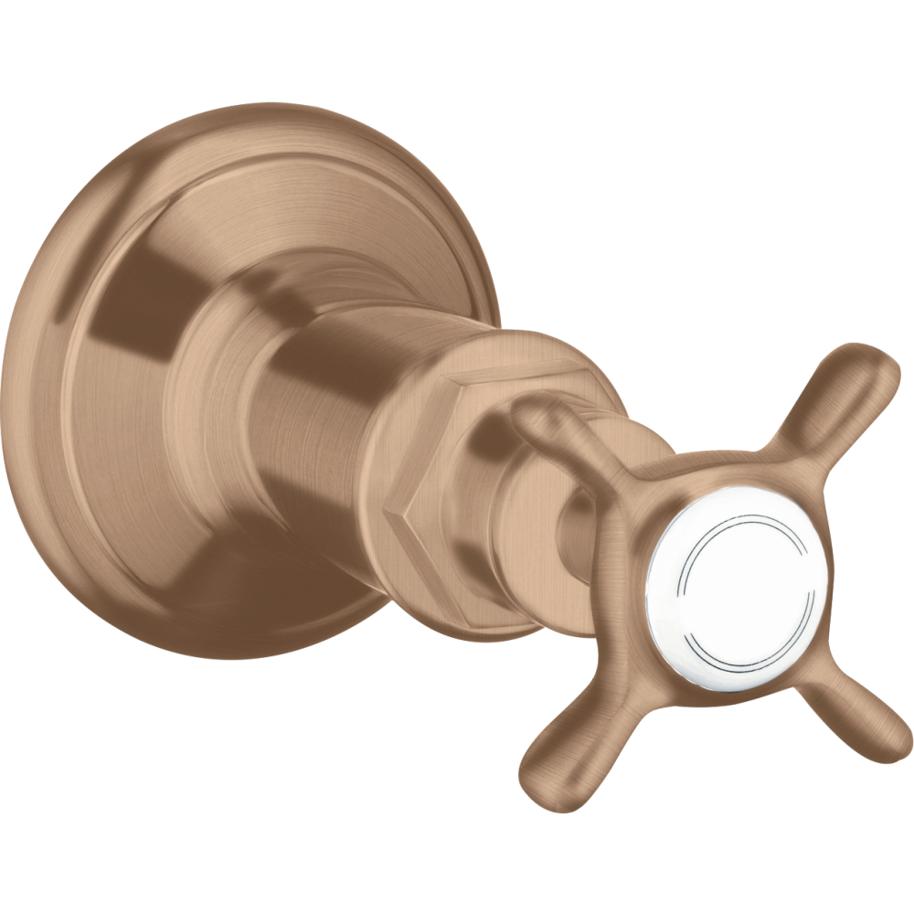 Запорный вентиль Axor Montreux, с крестообразной рукояткой, скрытого монтажа, 16871310, шлифованное красное золото