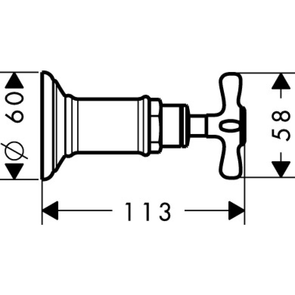 Запорный вентиль Axor Montreux, с крестообразной рукояткой, скрытого монтажа, 16871310, шлифованное красное золото