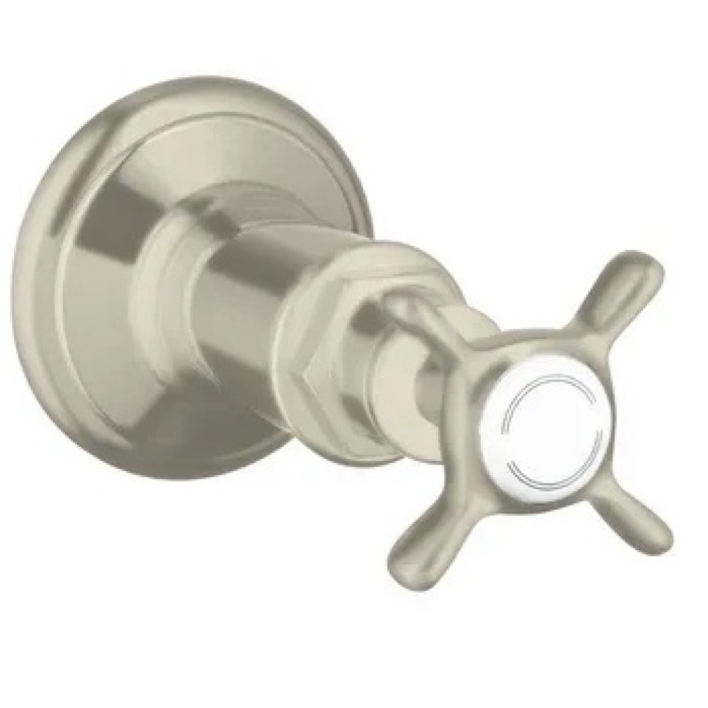 Запорный вентиль Axor Montreux, с крестообразной рукояткой, скрытого монтажа, 16871830, полированный никель