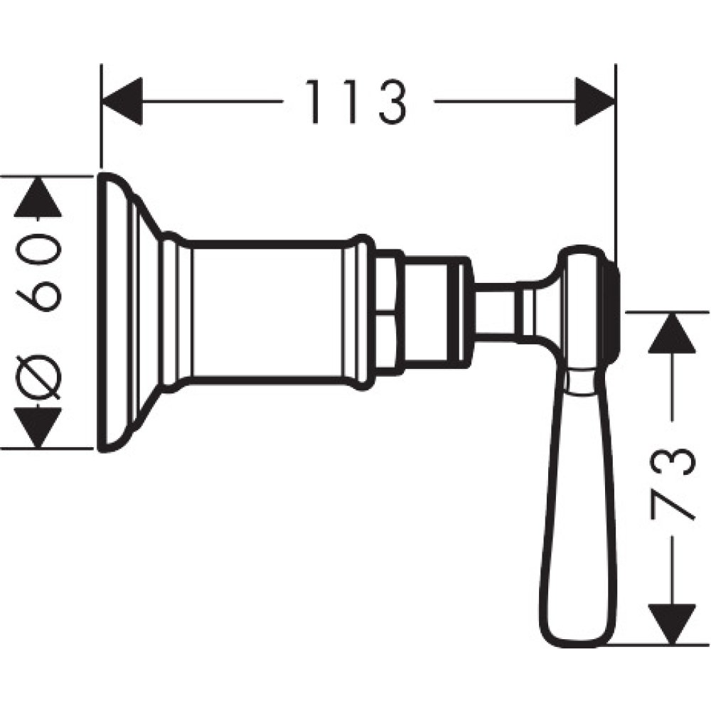 Запорный вентиль Axor Montreux, с рычаговой рукояткой, скрытого монтажа, с рычаговой рукояткой, 16872310, шлифованное красное золото