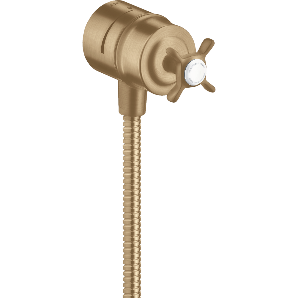 Шланговое подсоединение Fixfit Stop Axor Montreux, с клапаном обратного тока, с запорным вентилем, с крестообразной рукояткой