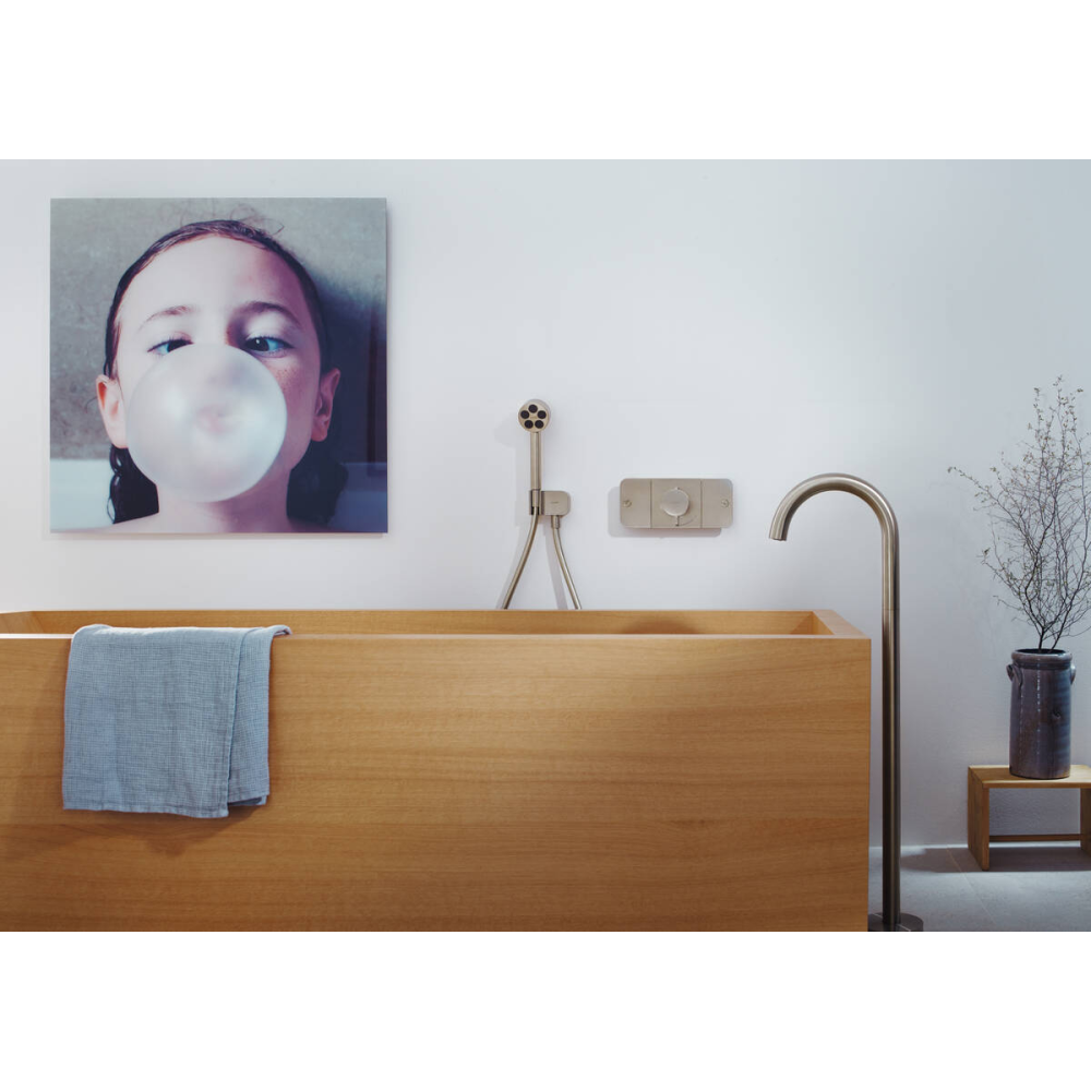 Ручной душ Axor One, 75 1jet, EcoSmart, 48651820, шлифованный никель