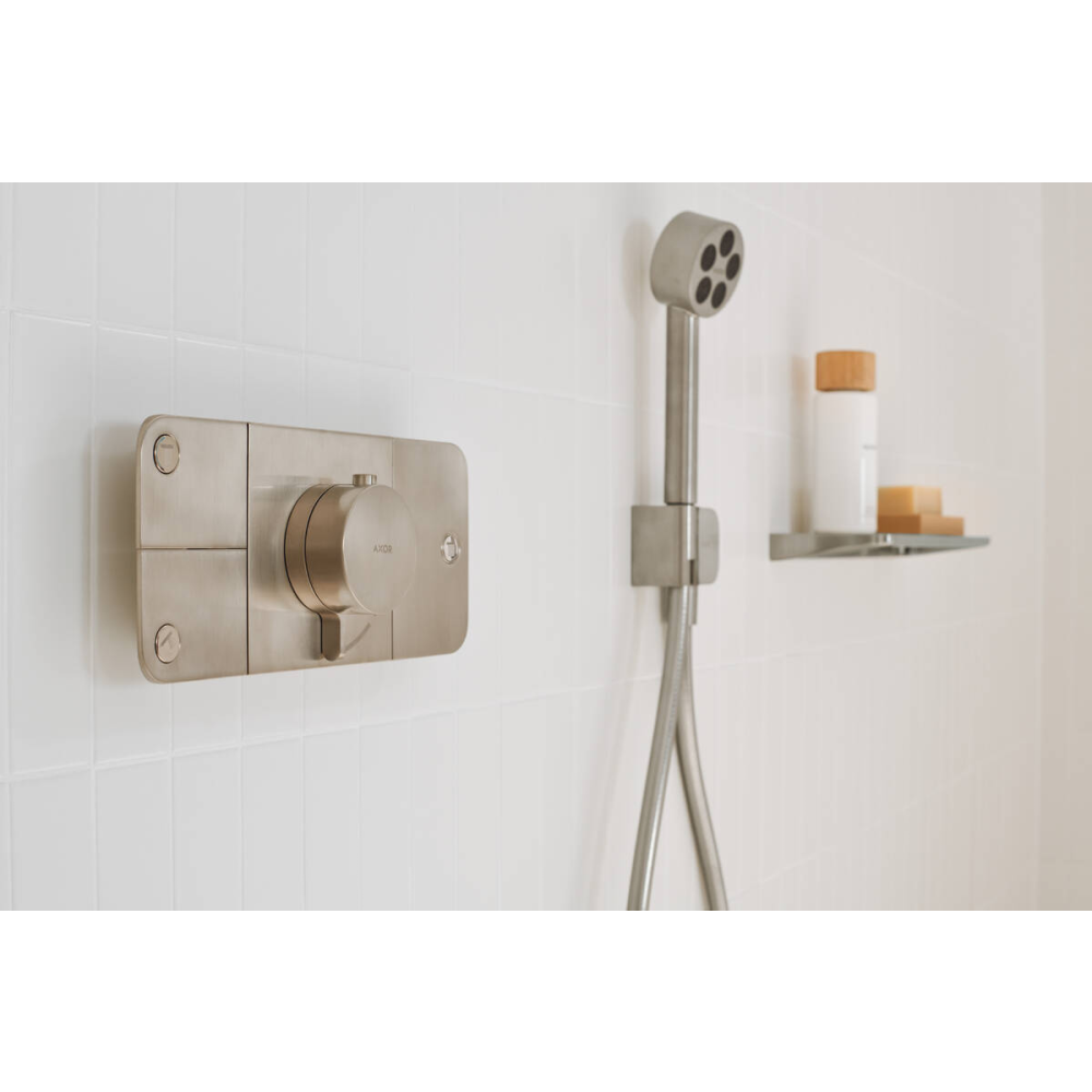 Ручной душ Axor One, 75 1jet, EcoSmart, 48651820, шлифованный никель