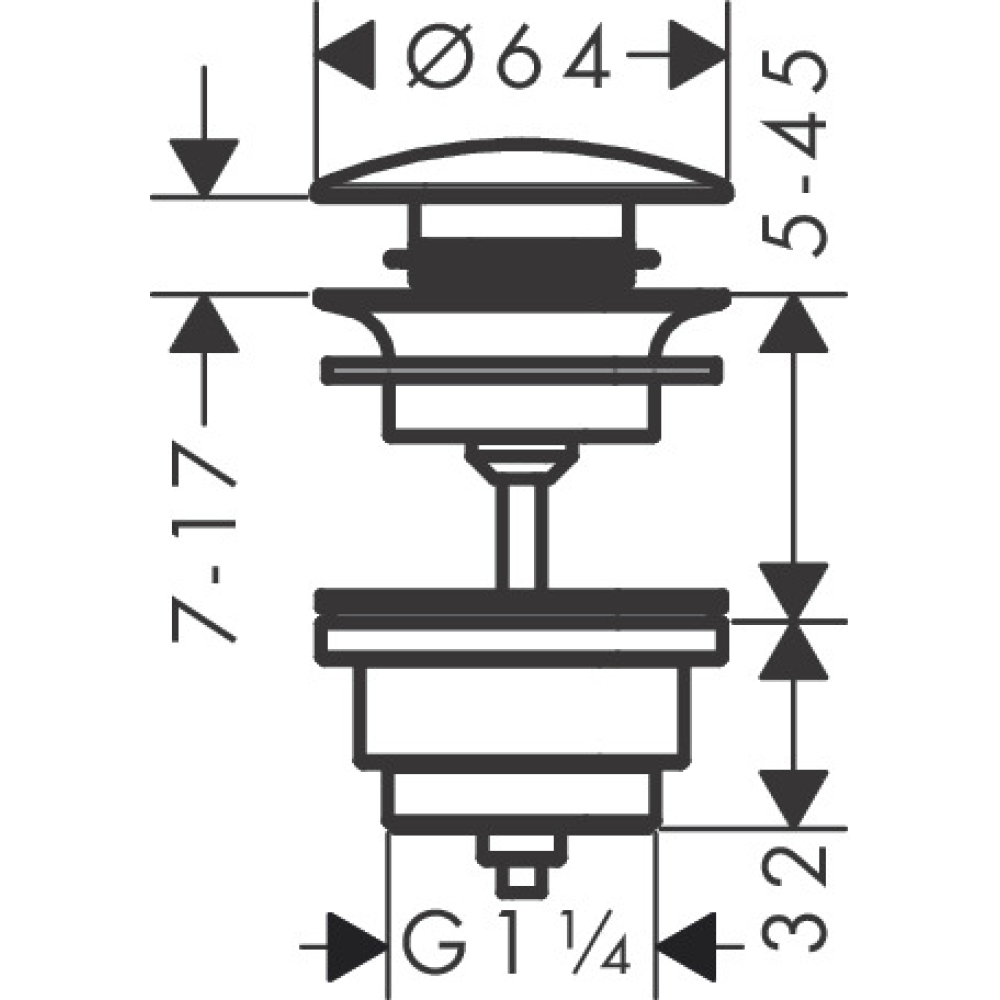 Сливной набор AXOR Push-Open для раковины и биде  51300820