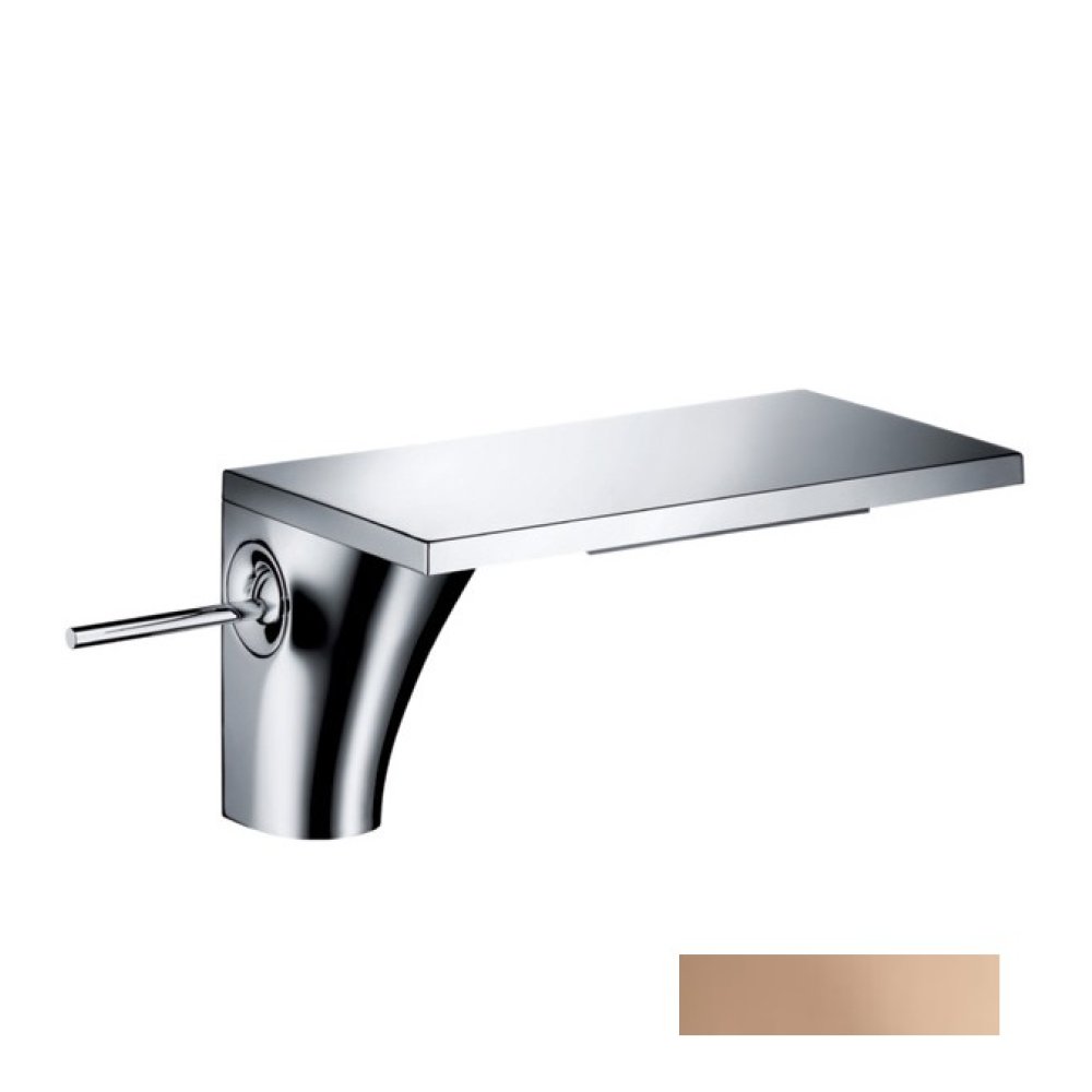 Смеситель для раковины Axor Massaud, однорычажный, 110, с не запираемым сливным набором, 18010300, полированное красное золото 