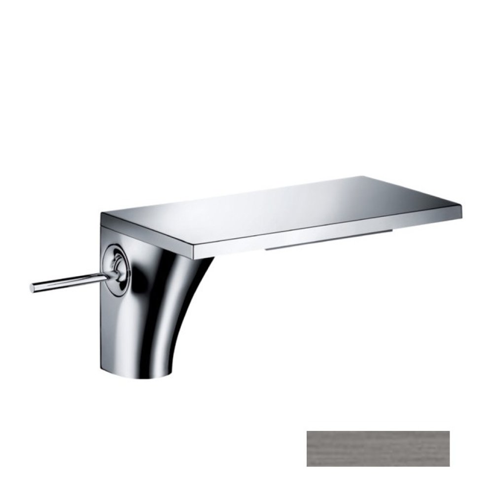 Смеситель для раковины Axor Massaud, однорычажный, 110, с не запираемым сливным набором, 18010340, шлифованный черный хром 