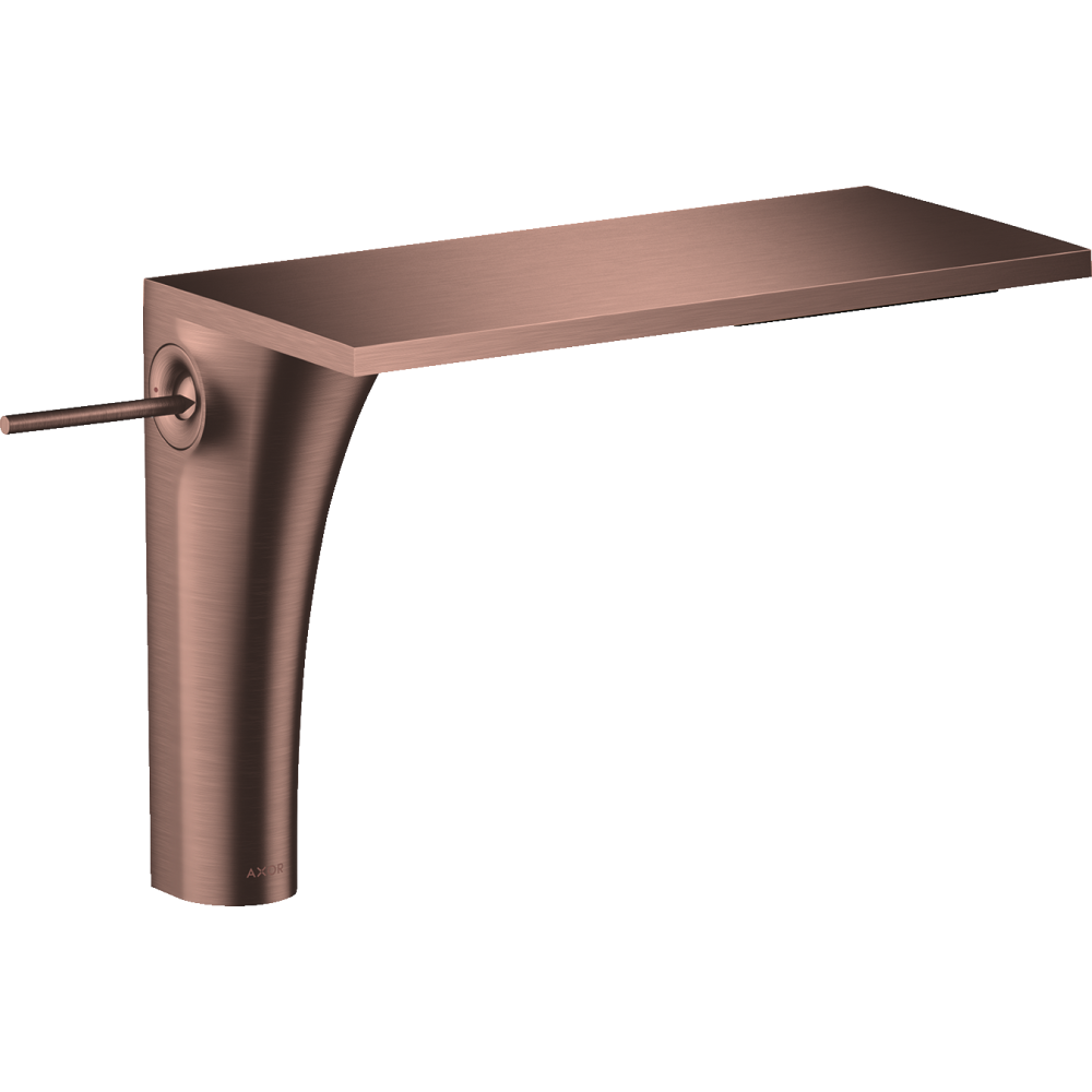 Смеситель для раковины Axor Massaud, однорычажный, 220, для накладной раковины, с не запираемым сливным набором, 18020310, шлифованное красное золото