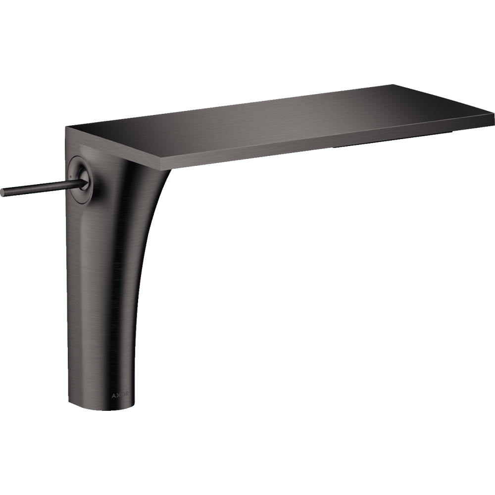 Смеситель для раковины Axor Massaud, однорычажный, 220, для накладной раковины, с не запираемым сливным набором, 18020340, шлифованный черный хром 