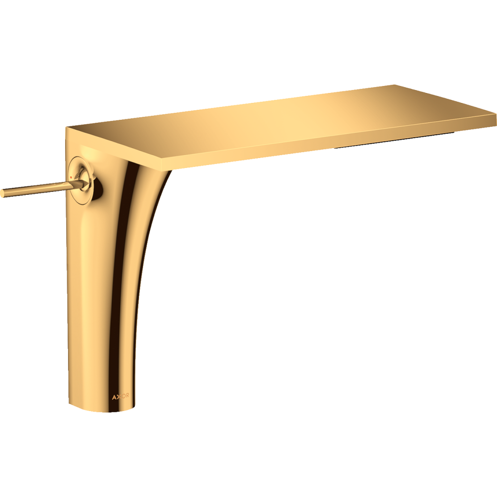Смеситель для раковины Axor Massaud, однорычажный, 220, для накладной раковины, с не запираемым сливным набором, 18020990, полированное золото