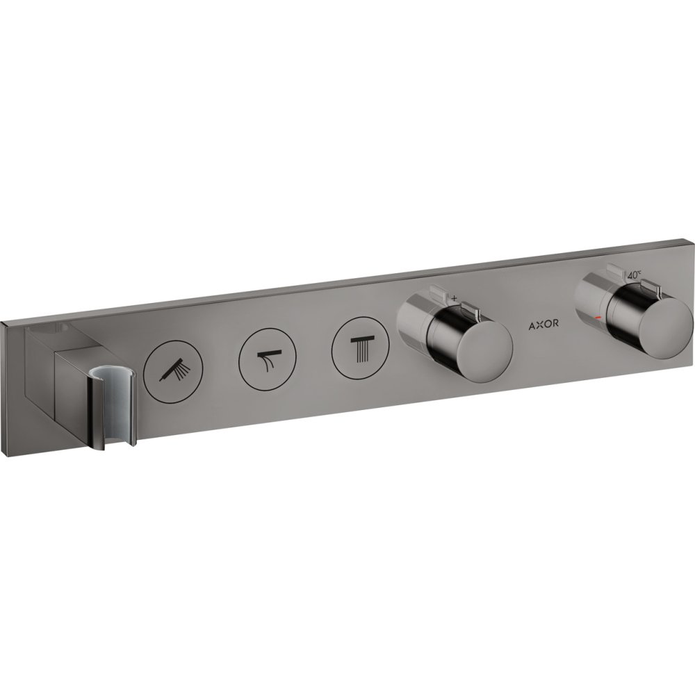 Модуль термостата Select 530/90, Axor ShowerSolutions, для 3 потребителей, 18356330, полированный черный хром 