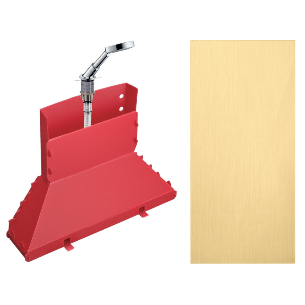 Набор на край ванны Axor Secuflex, с ручным душем, 19418250, шлифованное золото