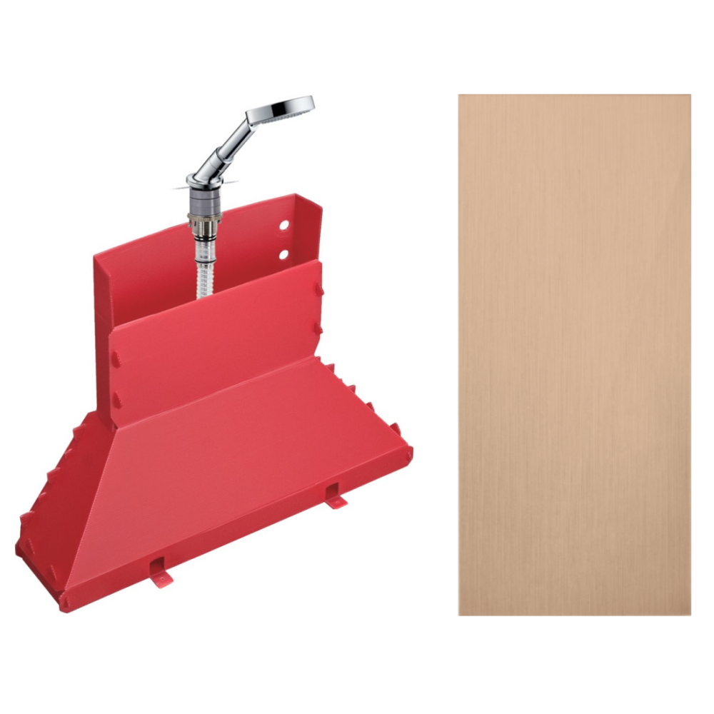 Набор на край ванны Axor Secuflex, с ручным душем, 19418310, шлифованное красное золото