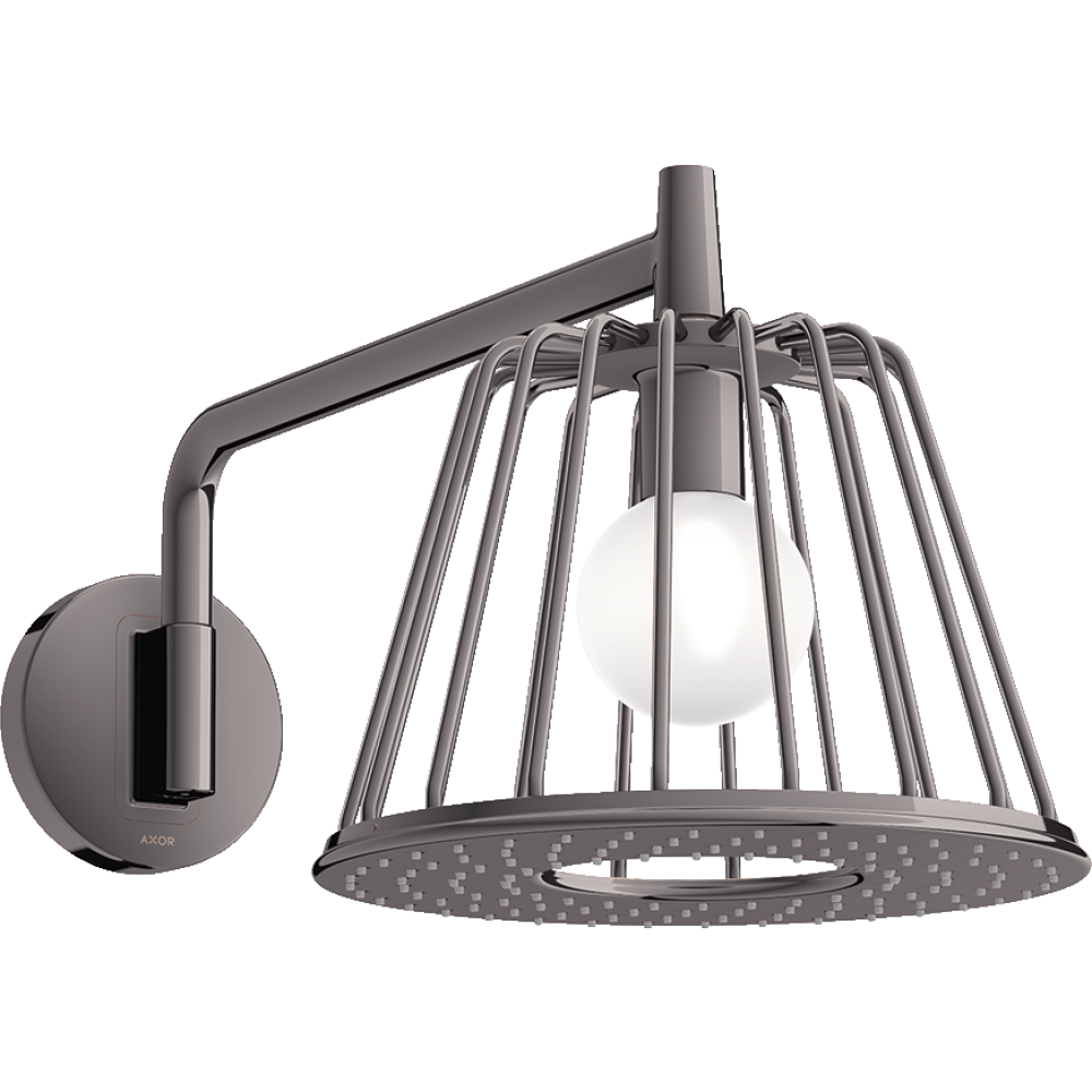 Верхний душ Axor LampShower/Nendo, 275, 1 jet, с держателем, 26031330, полированный черный хром 