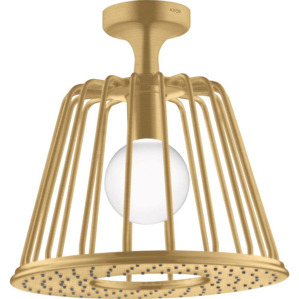 Верхний душ Axor LampShower, 275, 1 jet, с потолочным подсоединением, 26032250, шлифованное золото