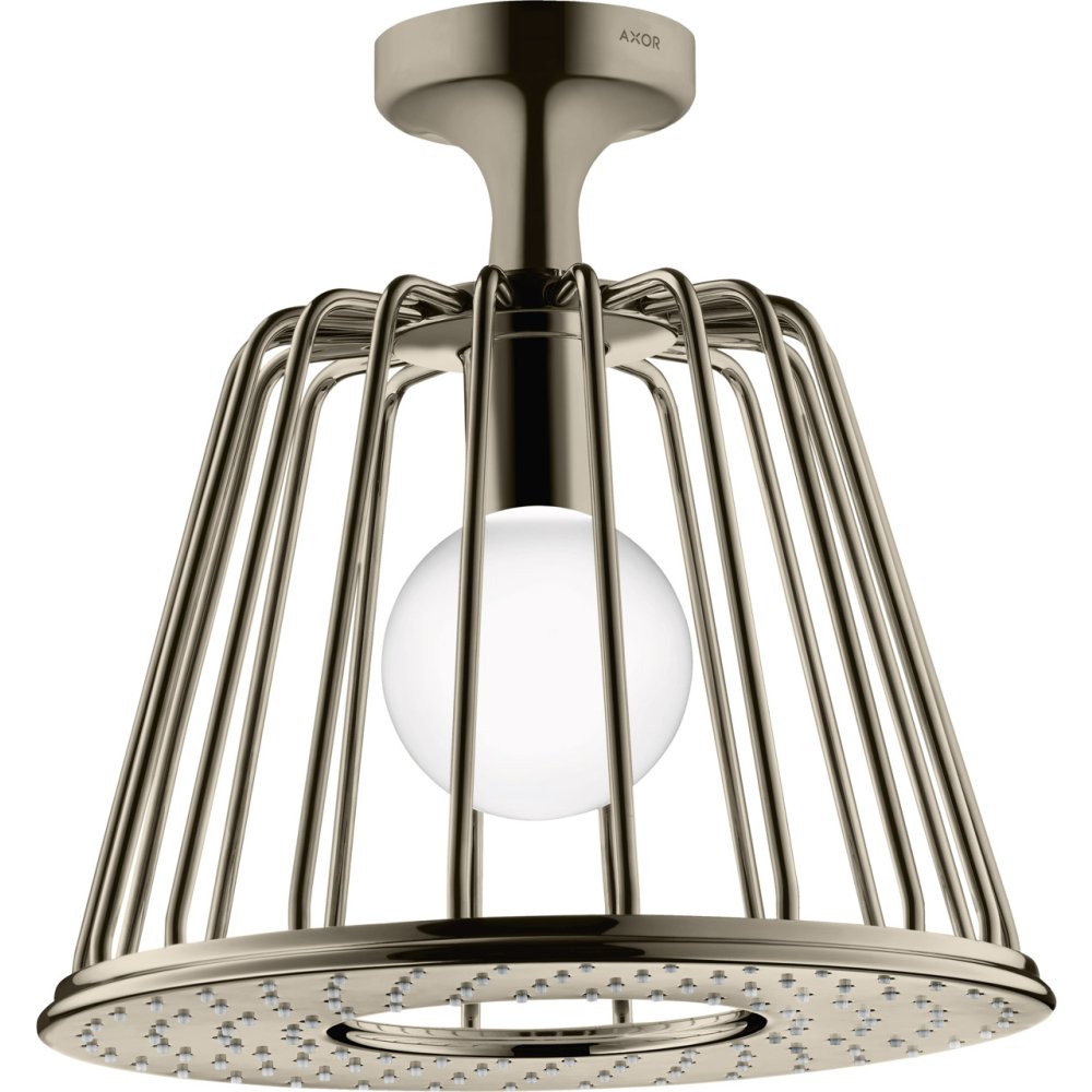 Верхний душ Axor LampShower, 275, 1 jet, с потолочным подсоединением, 26032830, полированный никель