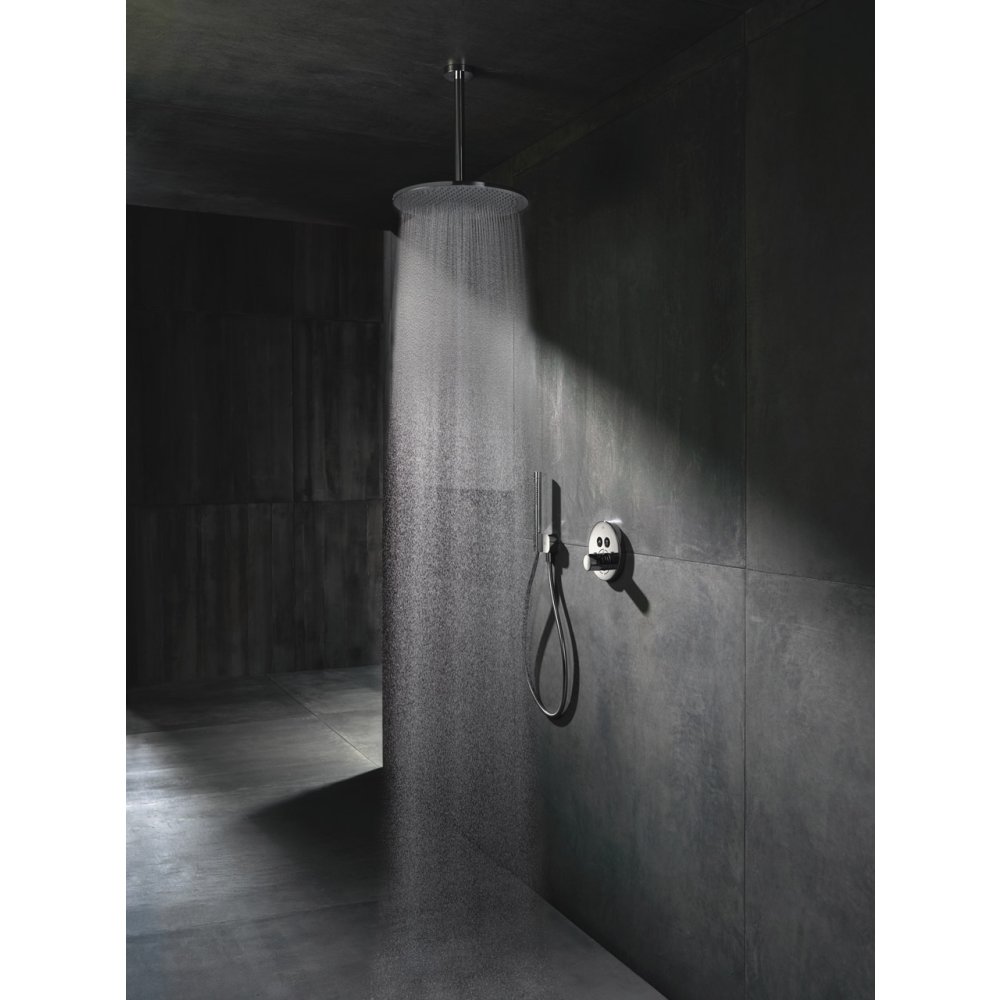 Верхний душ Axor ShowerSolutions, 350, 1 jet, потолочным подсоединением, 26035330, полированный черный хром 