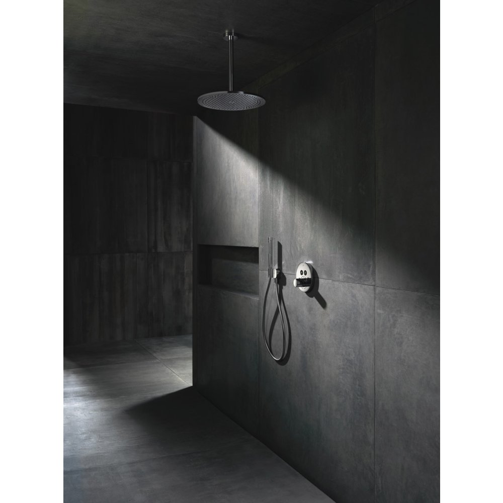 Верхний душ Axor ShowerSolutions, 350, 1 jet, потолочным подсоединением, 26035340, шлифованный черный хром 