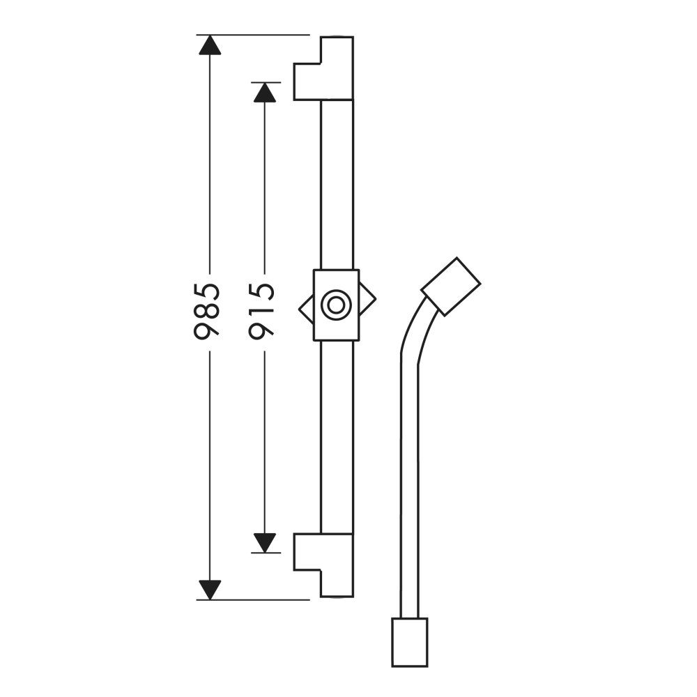 Штанга для душа со шлангом Axor Starck, 90 см, 27830950, шлифованная медь