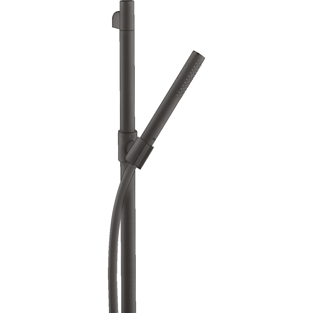 Душевой набор Axor Starck, 0,9 м, с ручным душем-"палочкой", 1 jet, 27983340, шлифованный черный хром 