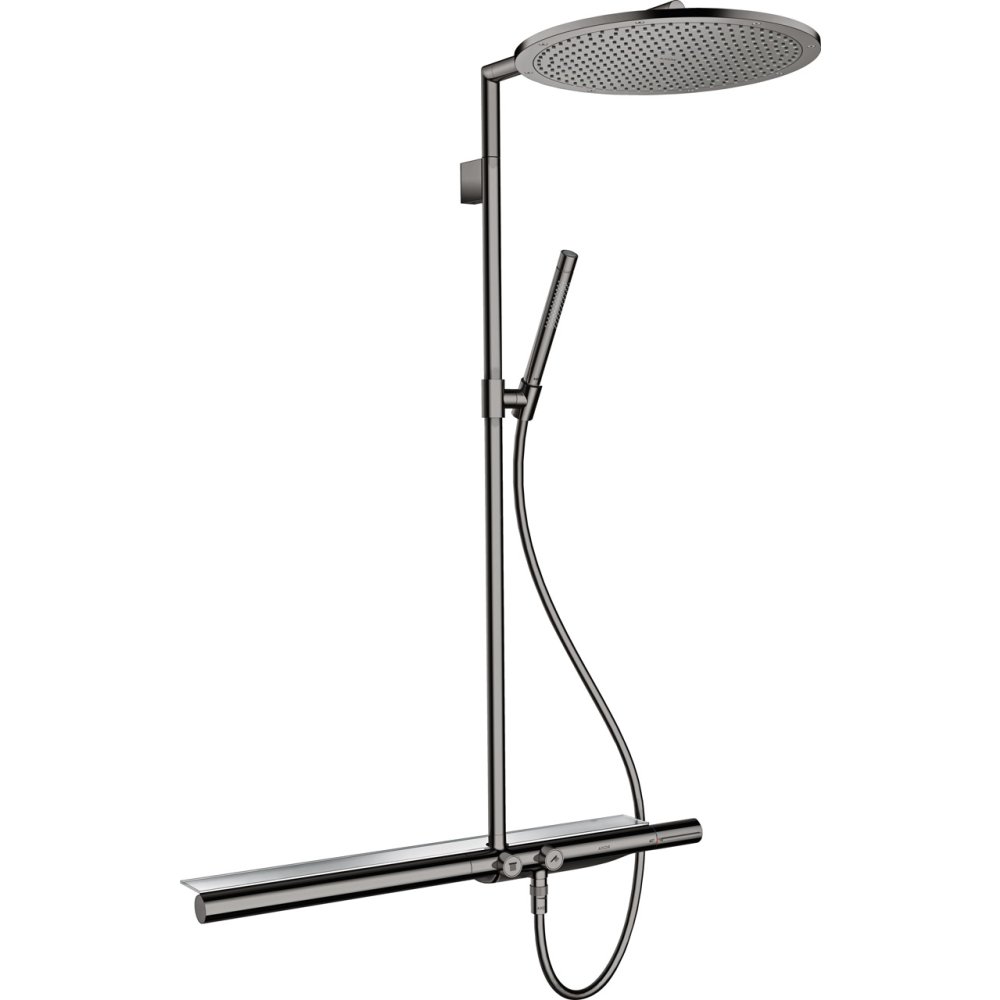 Душевая система Axor Showerpipe, с термостатом 800 и верхним душем, 350, 1 jet, 27984330, полированный черный хром 