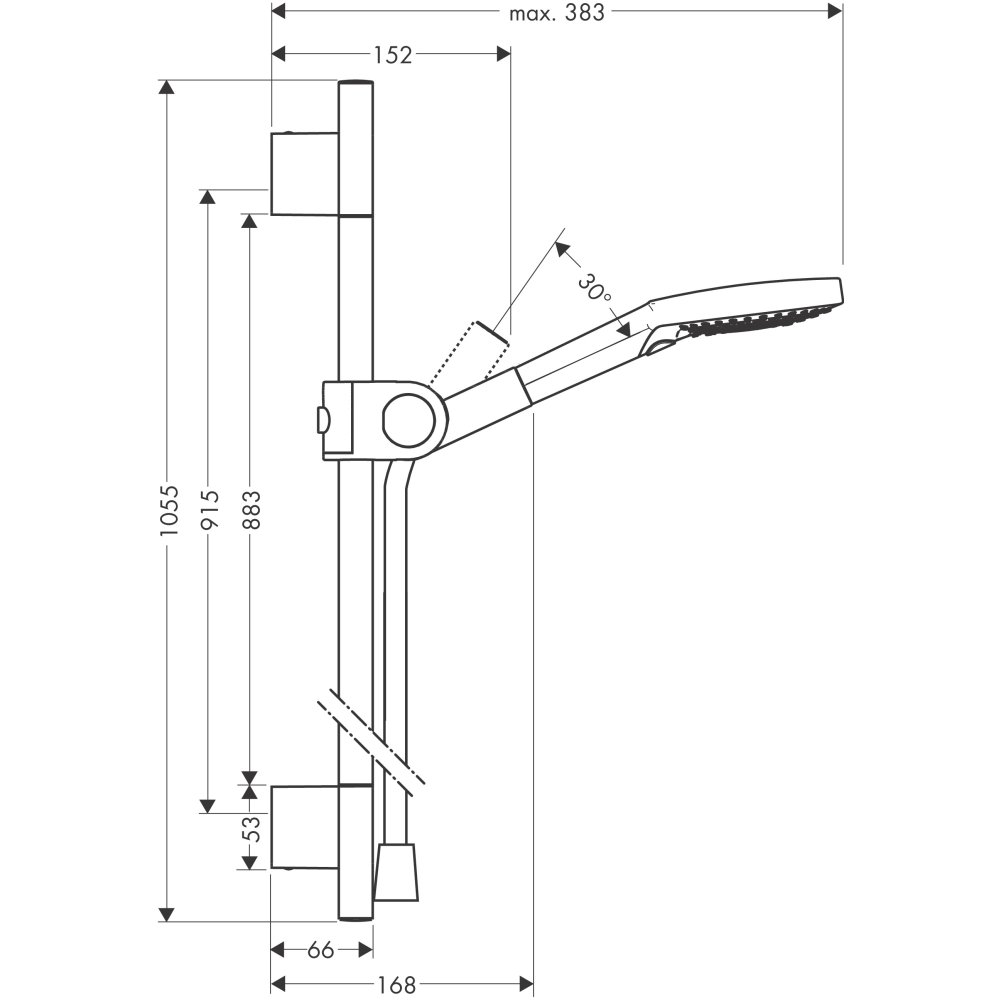 Душевой набор Axor ShowerSolutions с ручным душем Raindance, 0,9 м, 120, 3 jet, 27987950, шлифованная медь