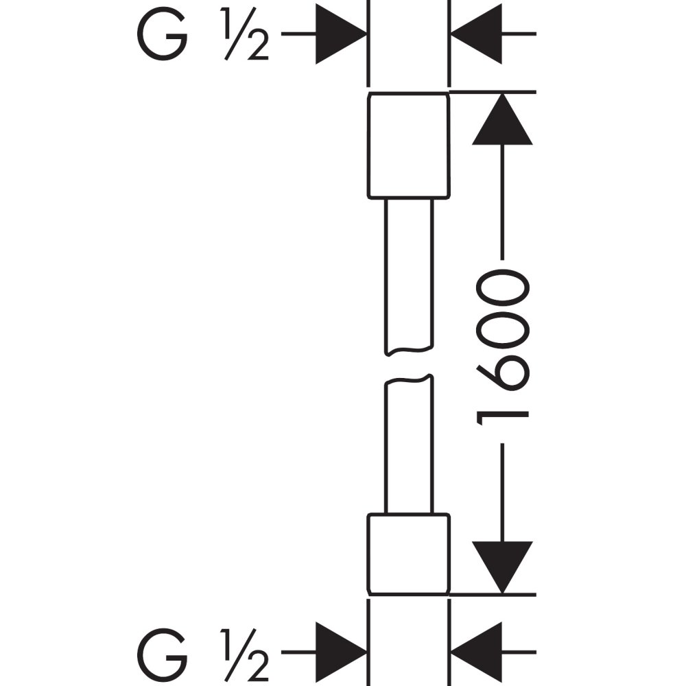 Душевой шланг Axor Starck, с металлическим эффектом, 1,60 м, с цилиндрическими гайками, 28286670, матовый черный