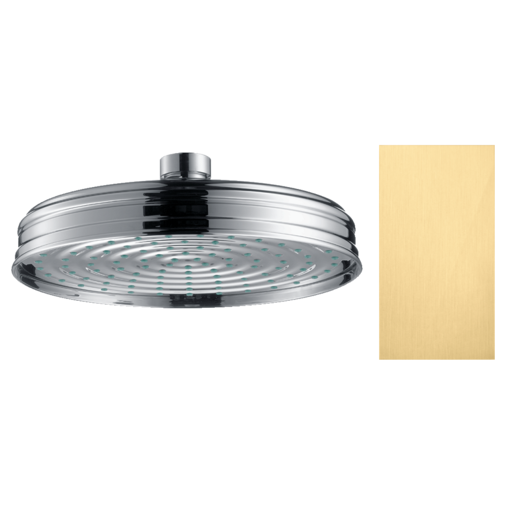 Верхний душ Axor Montreux Classic, 180 мм, 1 jet, 28487250, шлифованное золото