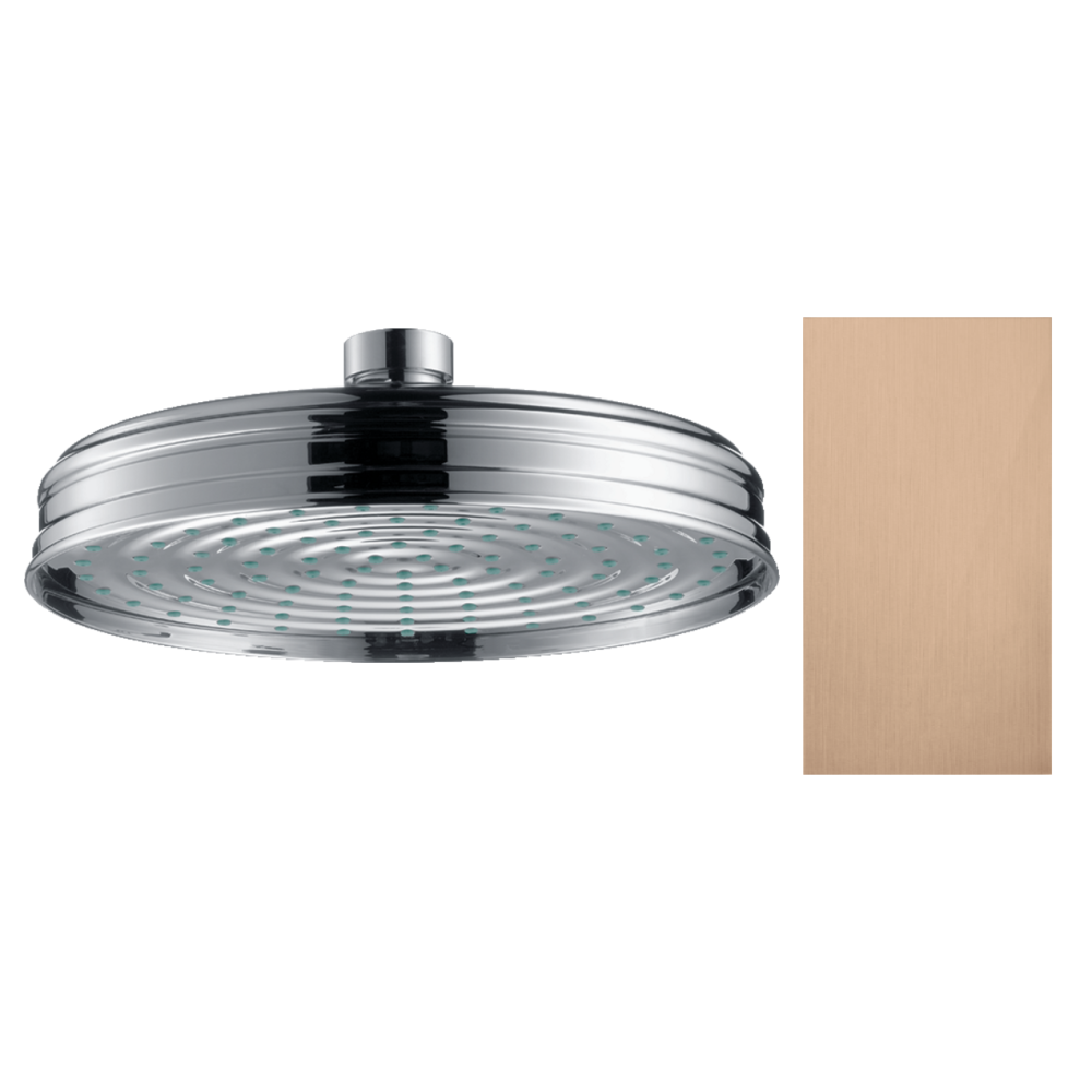 Верхний душ Axor Montreux Classic, 180 мм, 1 jet, 28487310, шлифованное красное золото