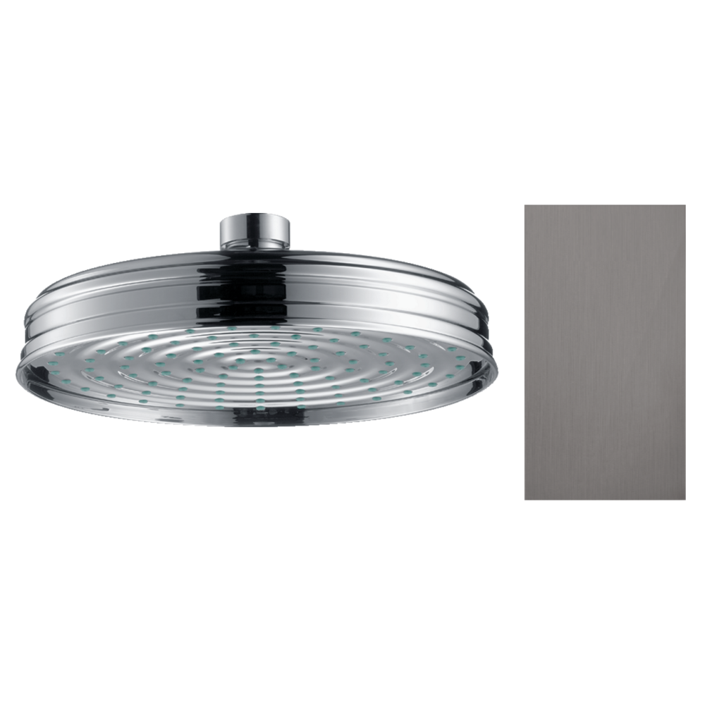 Верхний душ Axor Montreux Classic, 180 мм, 1 jet, 28487340, шлифованный черный хром 