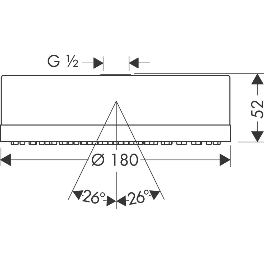 Верхний душ Axor Citterio, 180 мм, 1 jet, 28489330, полированный черный хром 