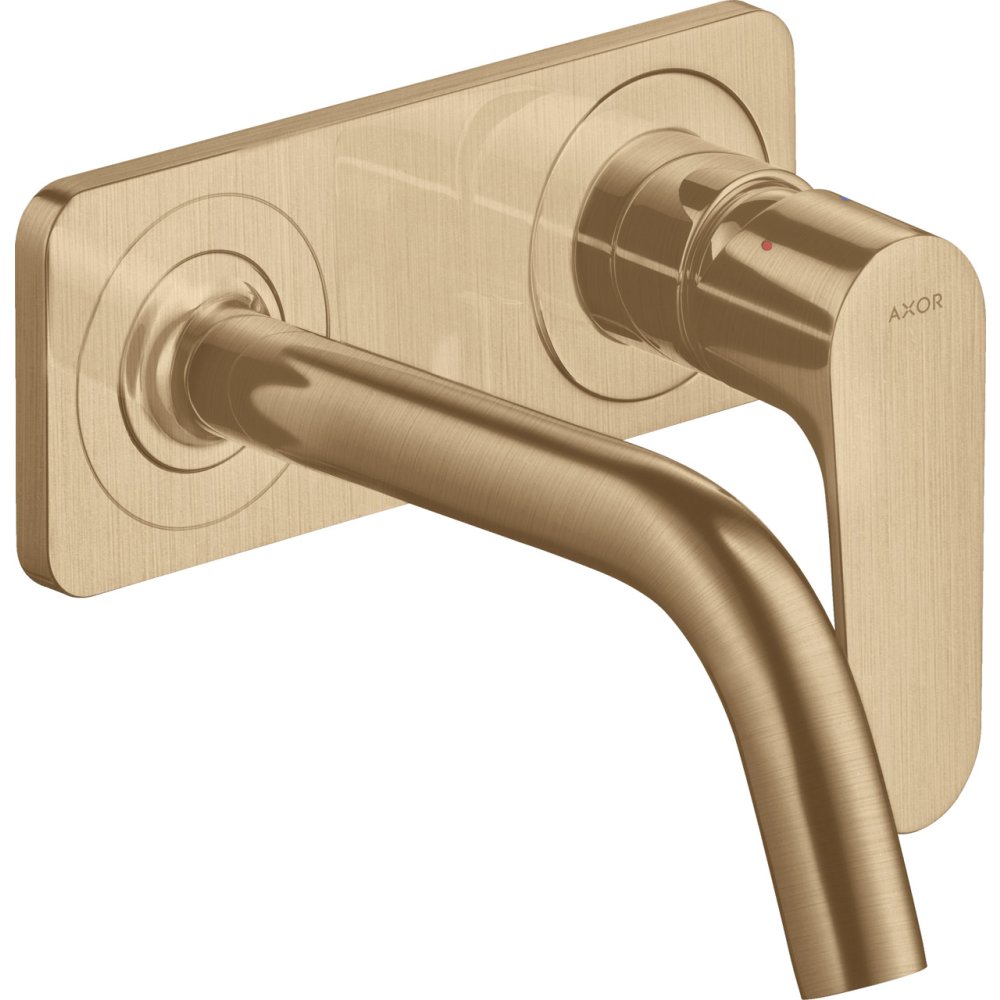 Смеситель для раковины Axor Citterio M, однорычажный, с изливом 167 мм, с панелью, 34112140, шлифованная бронза