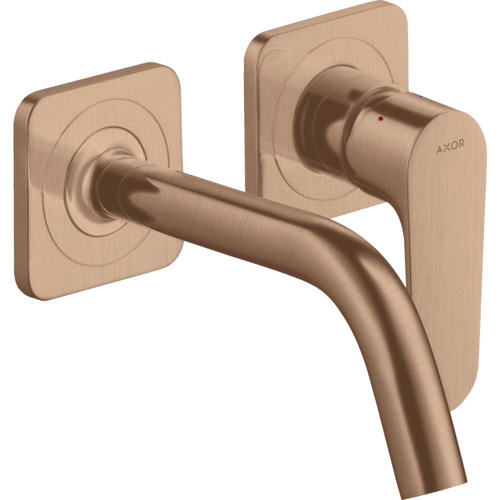 Смеситель для раковины Axor Citterio M, однорычажный, с изливом 
167 мм, с отдельными розетками, 34113310, шлифованное красное золото