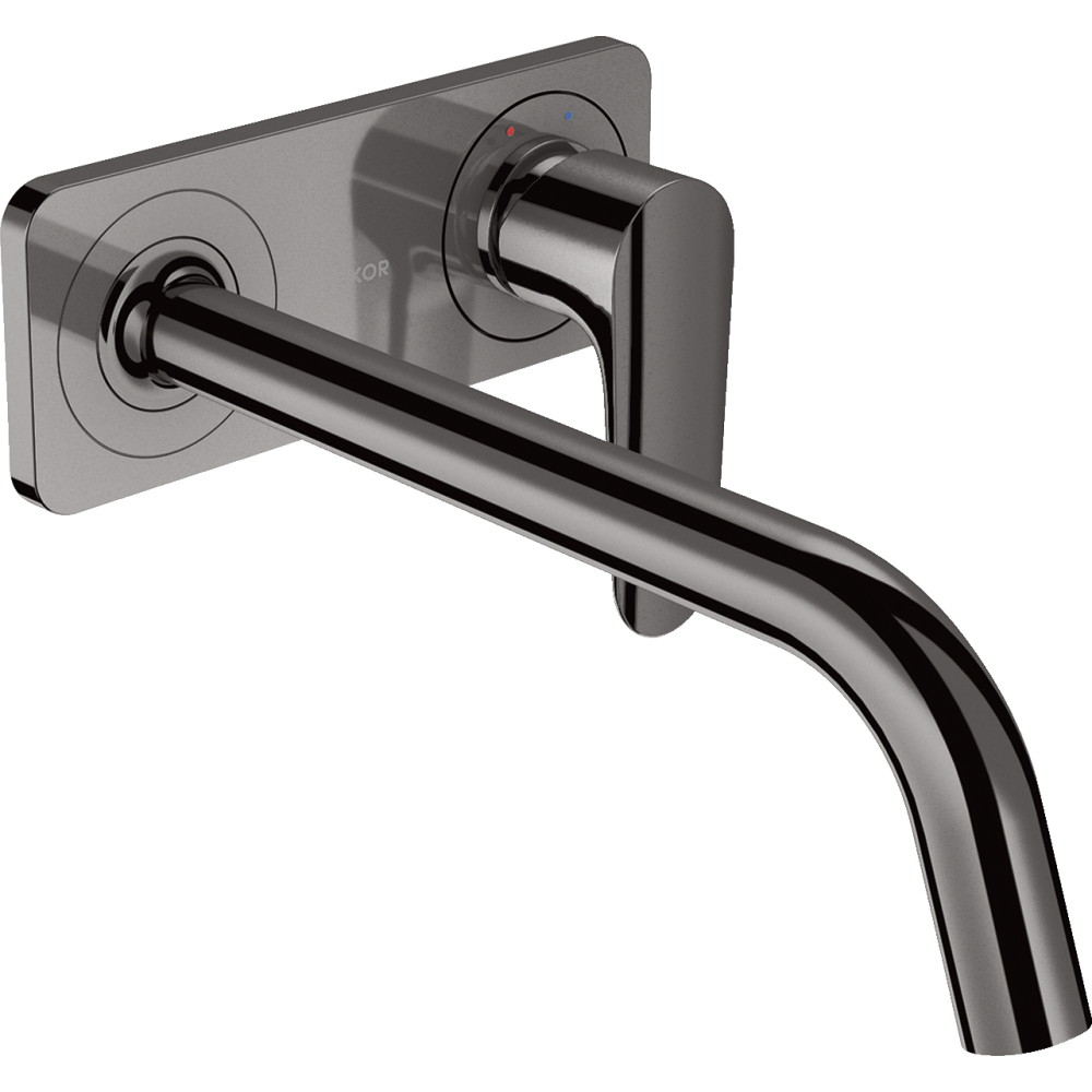 Смеситель для раковины Axor Citterio M, однорычажный, с изливом 227 мм, с панелью, 34115330, полированный черный хром 