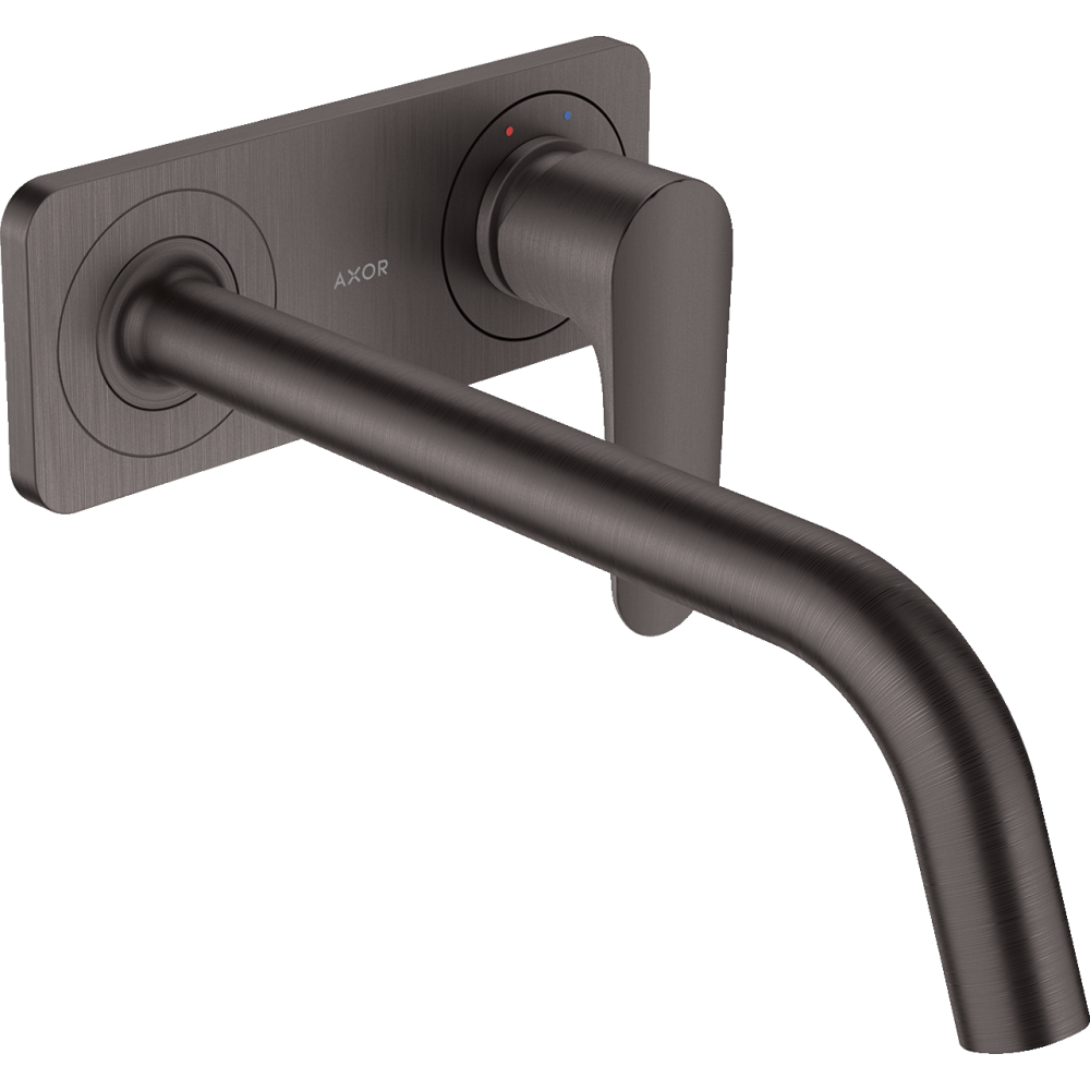 Смеситель для раковины Axor Citterio M, однорычажный, с изливом 227 мм, с панелью, 34115340, шлифованный черный хром 