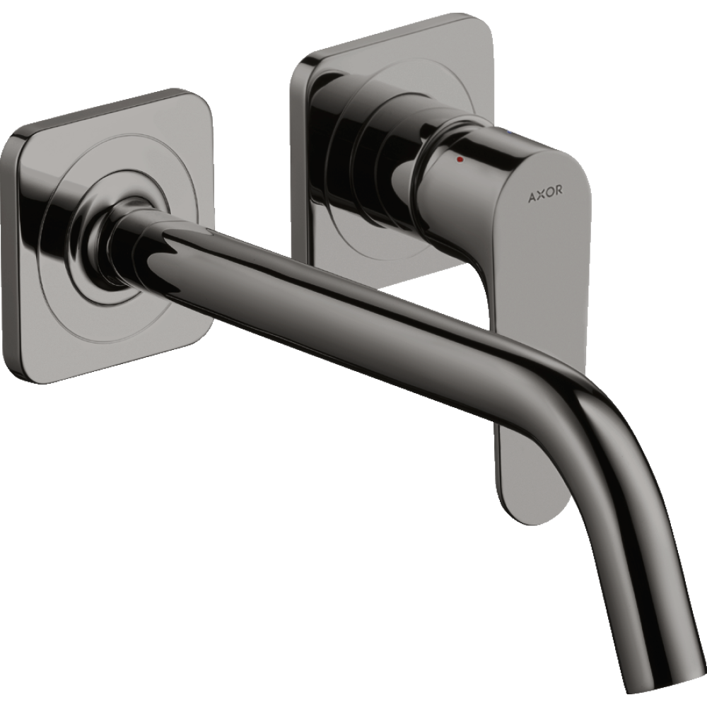 Смеситель для раковины Axor Citterio M, однорычажный, с изливом 227 мм, с отдельными розетками, 34116330, полированный черный хром 