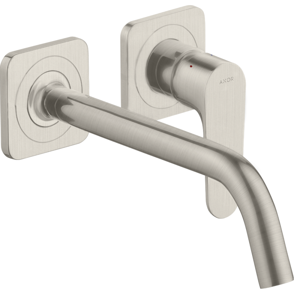 Смеситель для раковины Axor Citterio M, однорычажный, с изливом 227 мм, с отдельными розетками, 34116800, сталь