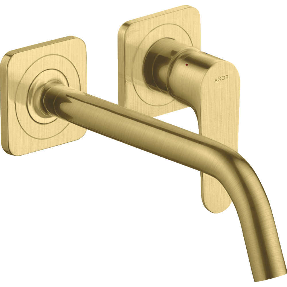 Смеситель для раковины Axor Citterio M, однорычажный, с изливом 227 мм, с отдельными розетками, 34116950, шлифованная медь