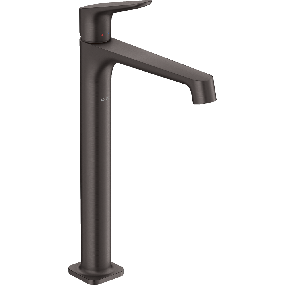 Смеситель для раковины Axor Citterio M, однорычажный, 250, для накладной раковины, с не запираемым сливным набором, 34127340, шлифованный черный хром 