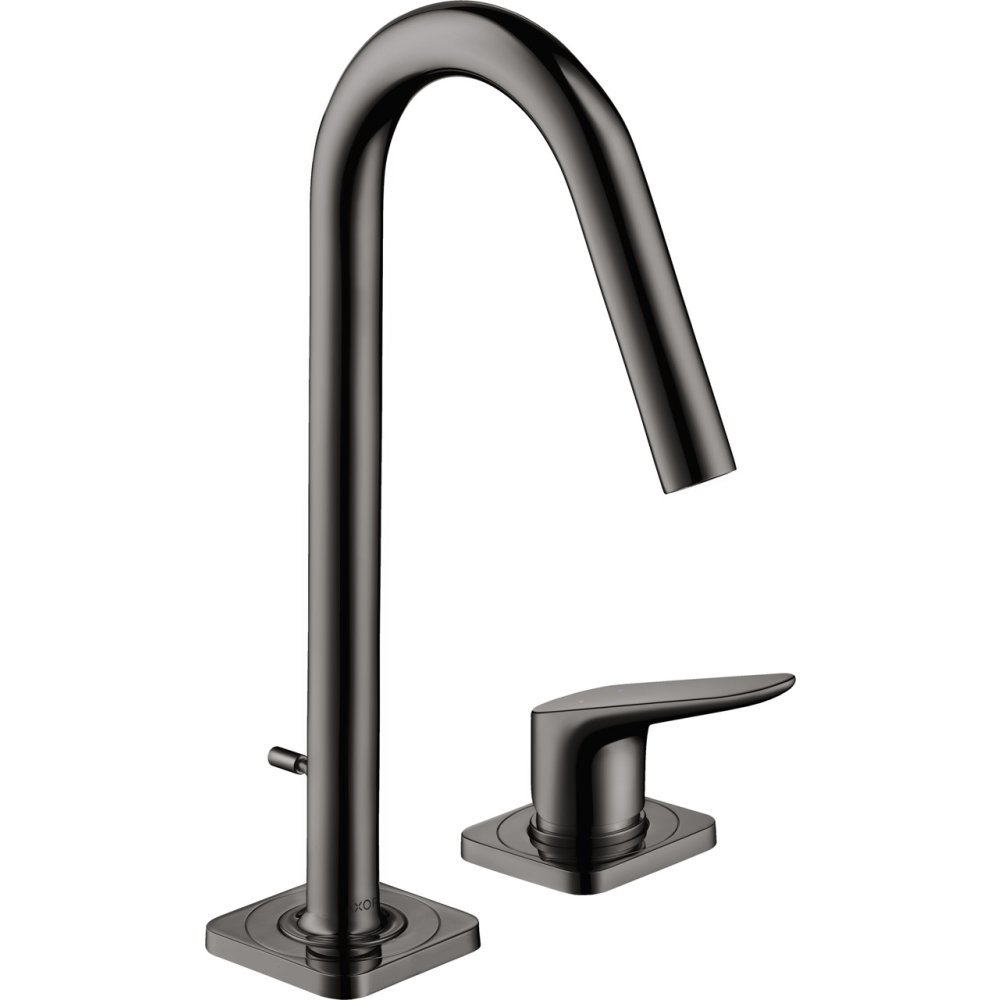 Смеситель для раковины Axor Citterio M, на 2 отверстия , 160, со сливным гарнитуром, 34132330, полированный черный хром 