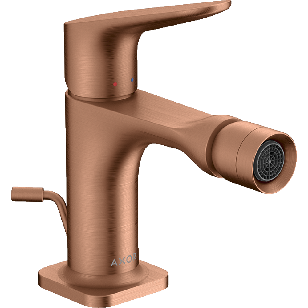 Смеситель для биде Axor Citterio M, однорычажный, со сливным гарнитуром, 34210310, шлифованное красное золото