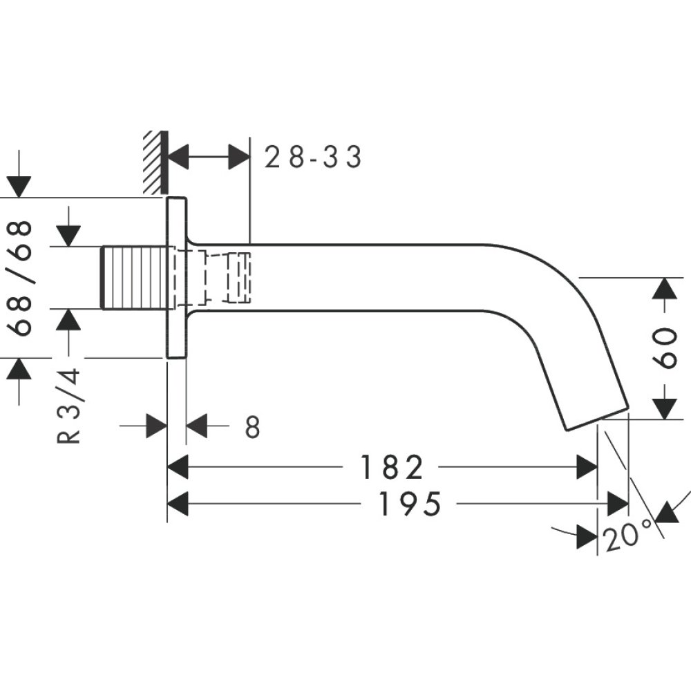 Излив на ванну Axor Citterio M, 34410330, полированный черный хром 