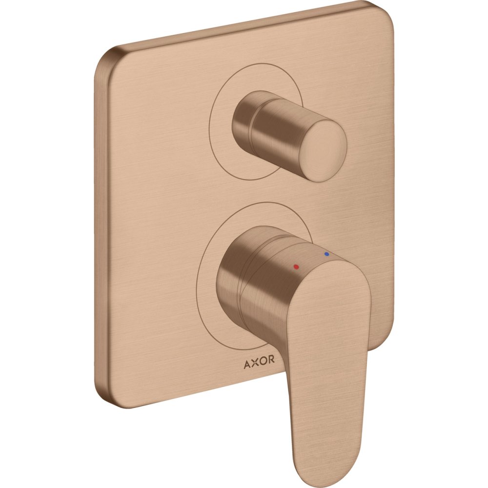 Смеситель для ванны Axor Citterio M, однорычажный, скрытого монтажа, со встроенной защитной комбинацией EN1717, 34427310, шлифованное красное золото