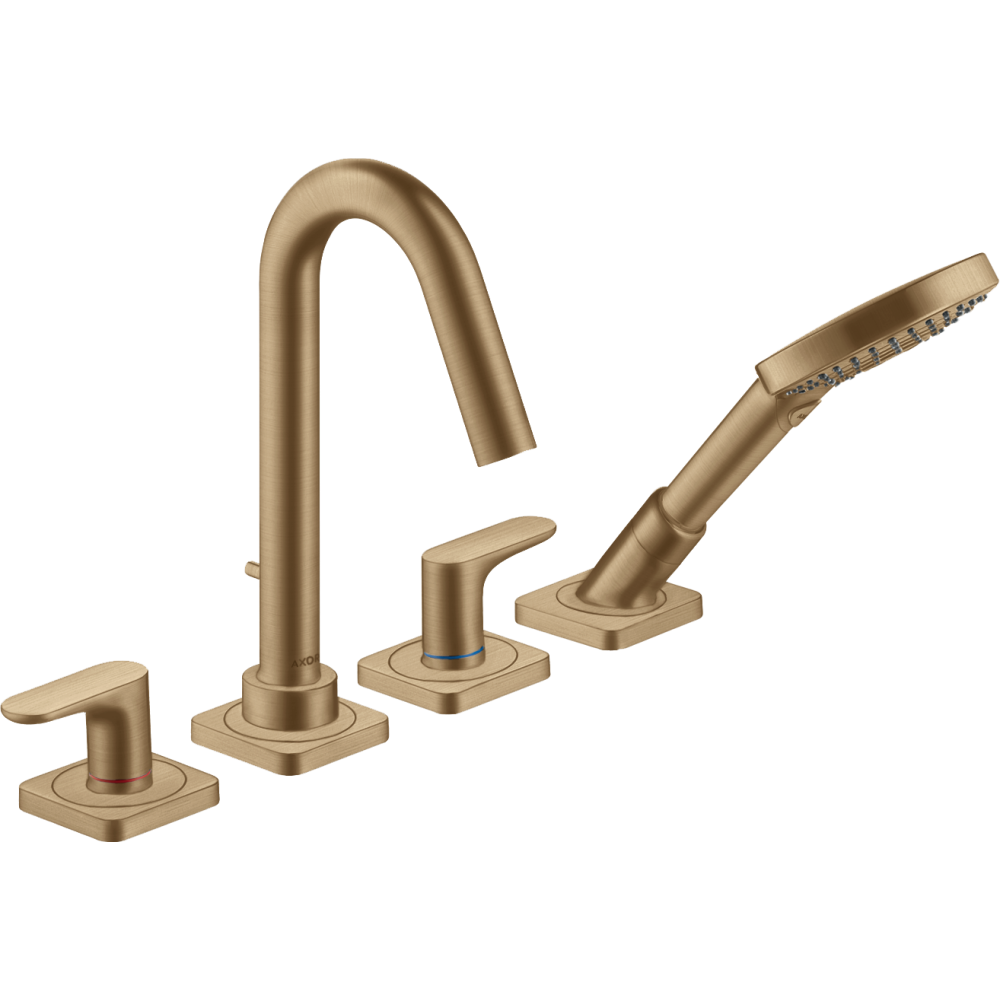 Смеситель на край ванны Axor Citterio M, на 4 отверстия, с рычаговыми рукоятками, с отдельными розетками